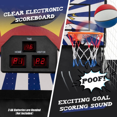 Costway 8 IN 1 Basketball Arcade Game Indoor Sport Basketball Arcade Shootout Scoreboard - 4