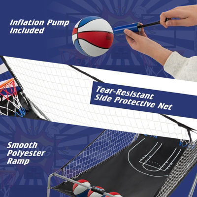 Costway 8 IN 1 Basketball Arcade Game Indoor Sport Basketball Arcade Shootout Scoreboard - 8
