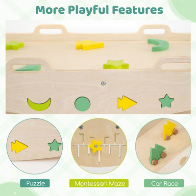 COSTWAY 8-in-1 Triangle Set Foldable Kids Climbing Toys w/ Arch & Ramp ...