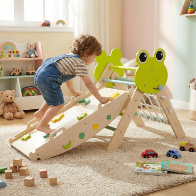 COSTWAY 8-in-1 Triangle Set Foldable Kids Climbing Toys w/ Arch & Ramp ...