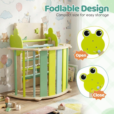 COSTWAY 8-in-1 Triangle Set Foldable Kids Climbing Toys w/ Arch & Ramp ...