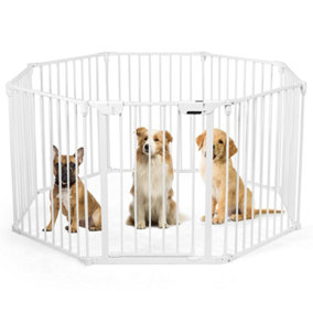 Costway 8 Panel Fireplace Fence Baby Pet Safety Gate Playpen Adjustable Room Divider