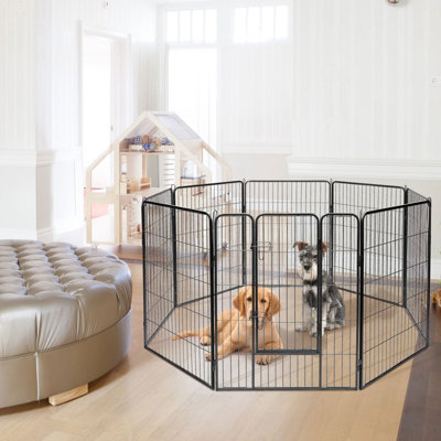 Costway 8 Panel Pet Playpen Indoor Outdoor Exercise Dog Fence Anti-Rust & Weather-Proof - 8