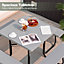 Costway 8 person Square Picnic Table Bench Set Outdoor Circular Table W/ 4 Benches & Umbrella Hole, Grey
