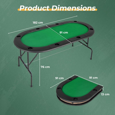 Table de Poker Octogonale avec Pieds Pliables, Table de Poker Pliable avec Porte-Gobelets, Table de Jeu Octogonale pour 8 Joueurs pour Blackjack, Club, Jeux Familiaux