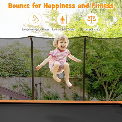 Costway 8 x 14 FT Kids Adults Trampoline Outdoor Rectangular Trampoline w/ Enclosure Net - 4