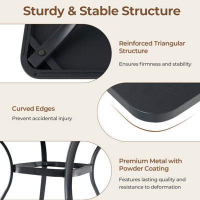 Costway 80cm Patio Dining Table Outdoor Metal Square Table w/ 4 Curved Legs - 8