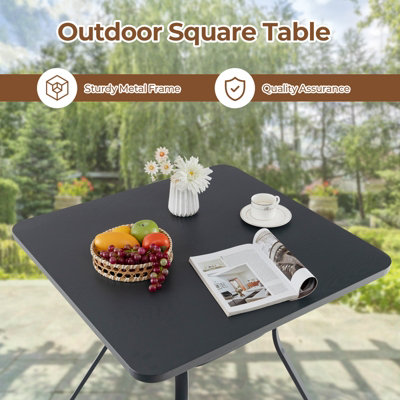 Costway 80cm Patio Dining Table Outdoor Metal Square Table w/ 4 Curved Legs - 9