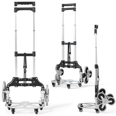 Costway 80KG Heavy Duty Foldable Hand Sack Truck Trolley Aluminium Stair Climbing Cart