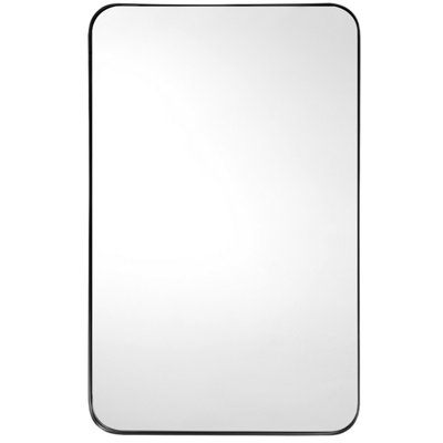 Costway 81 x 51cm Bathroom Wall Mirror Rectangular Wall Hanging Mirror Rounded Corner