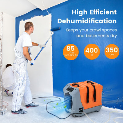 Costway 85 L/Day Commercial Dehumidifier Industrial Dehumidifier w/ Auto Defrost - 3