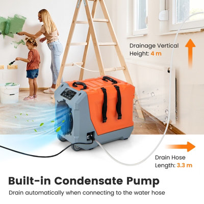 Costway 85 L/Day Commercial Dehumidifier Industrial Dehumidifier w/ Auto Defrost - 4