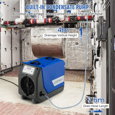 Costway 85L Commercial Dehumidifier Industrial Dehumidifier with Pump Drain Hose - 4