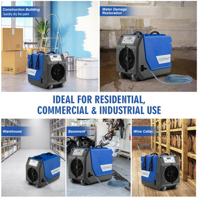 Costway 85L Commercial Dehumidifier Industrial Dehumidifier with Pump Drain Hose - 6