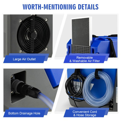 Costway 85L Commercial Dehumidifier Industrial Dehumidifier with Pump Drain Hose - 9