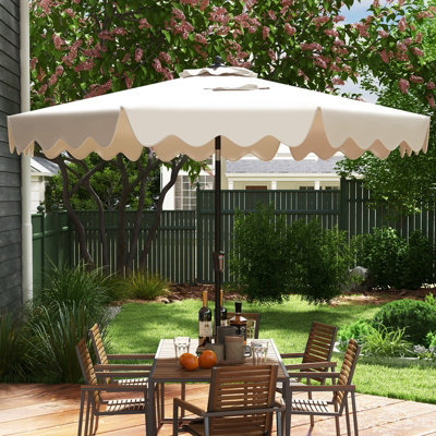 Costway 9 FT Patio Umbrella Outdoor Heavy-Duty 2-Tier Market
