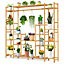Costway 9-Tier Bamboo Plant Holder Stand Plant Shelf Storage Organizer Display Rack