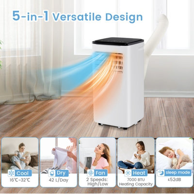Costway 9000 BTU Air Conditioner 5-in-1 Air Cooling Heating Fan Dehumidifier - 3