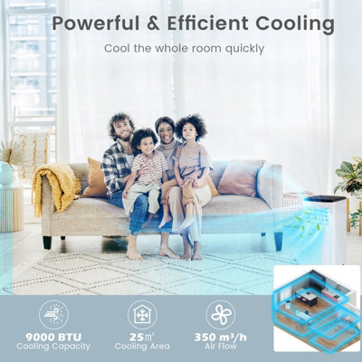 Costway 9000 BTU Air Conditioner 5-in-1 Air Cooling Heating Fan Dehumidifier - 6