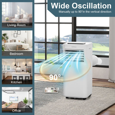 Costway 9000 BTU Portable Air Conditioner 5-in-1 Air Cooling Heating Fan Dehumidifier WIFI