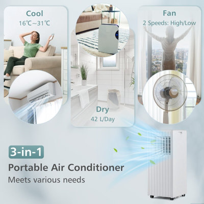 Costway 9000BTU Portable Air Conditioner 4-in-1 Air Cooler Fan Dehumidifier AC Unit - 3