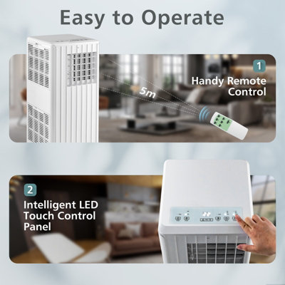 Costway 9000BTU Portable Air Conditioner 4-in-1 Air Cooler Fan Dehumidifier AC Unit - 9