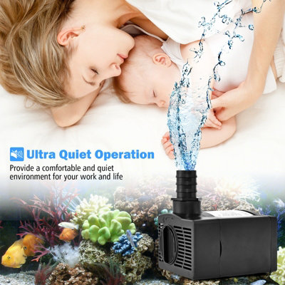 Costway 900L/H 22W Submersible Pump Fountain Water Pump with 2.2M High Lift 3 Nozzles - 5