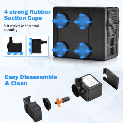 Costway 900L/H 22W Submersible Pump Fountain Water Pump with 2.2M High Lift 3 Nozzles - 6