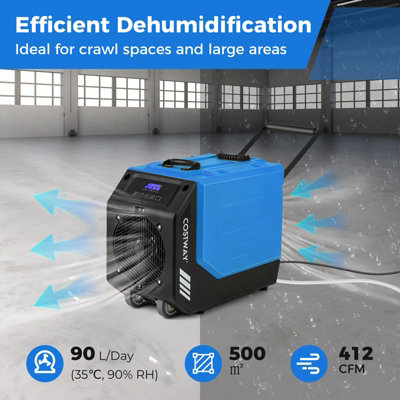Katenpo Industrial Grade 90L/Day Dehumidifier For Home & Basement
