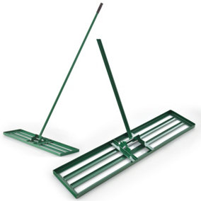 Costway 91 cm Garden Lawn Leveling Rake Effort-saving Landscape Rake w/ Ergonomic Handle