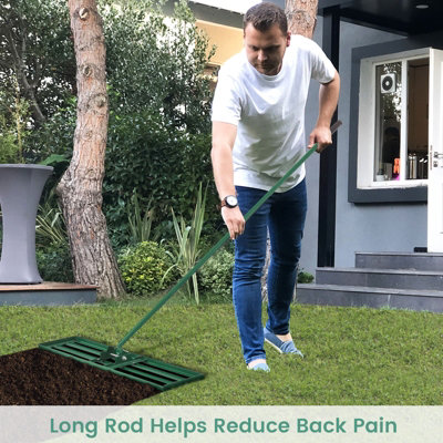 Costway 91 cm Garden Lawn Leveling Rake Effort-saving Landscape Rake w/ Ergonomic Handle - 4