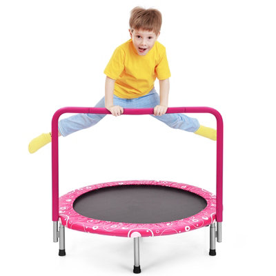 Children's trampoline with clearance handle