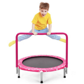 Costway 92cm Kids Trampoline Mini Rebounder w/ Safety Padded Cover & Full Covered Handle