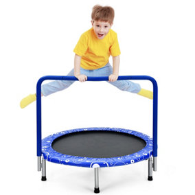 Costway 92cm Kids Trampoline Mini Rebounder w/ Safety Padded Cover & Full Covered Handle