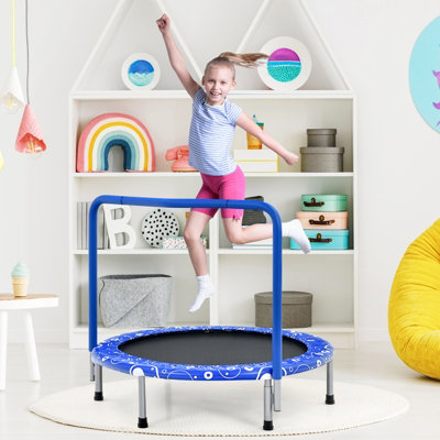Costway 92cm Kids Trampoline Mini Rebounder w/ Safety Padded Cover & Full Covered Handle - 3