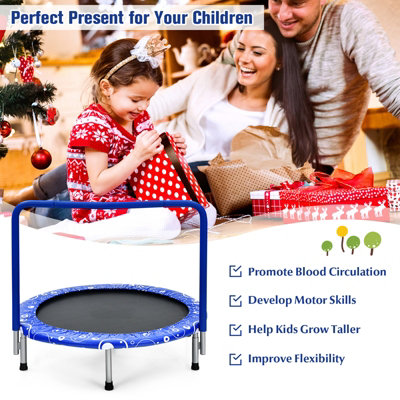 Costway 92cm Kids Trampoline Mini Rebounder w/ Safety Padded Cover & Full Covered Handle - 4
