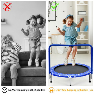 Costway 92cm Kids Trampoline Mini Rebounder w/ Safety Padded Cover & Full Covered Handle - 8