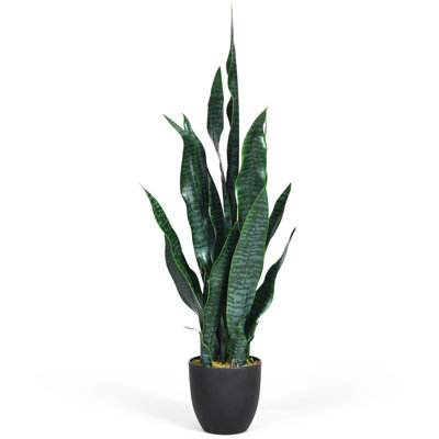Costway 93cm Artificial Snake Plant Faux Sansevieria Fake Agave Potted Plant Home Office Decoration