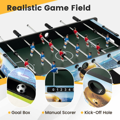 Costway 94cm Foosball Table Tabletop/Freestanding Soccer Game Table with Removable Legs