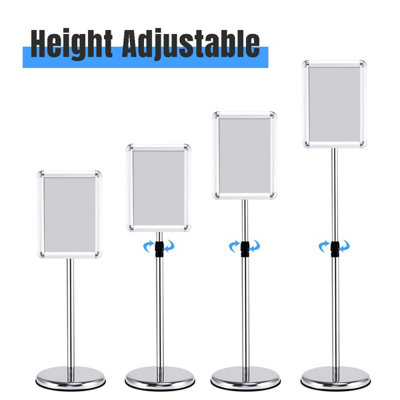 COSTWAY A4 Display Adjustable Poster Stand Advertisement Sign Holder-Silver