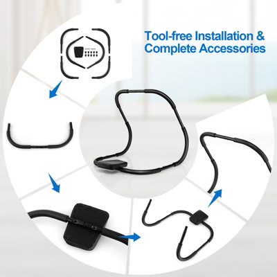 AB Workout Machine With Ergonomic Curved Dual-Track, Adjustable AB