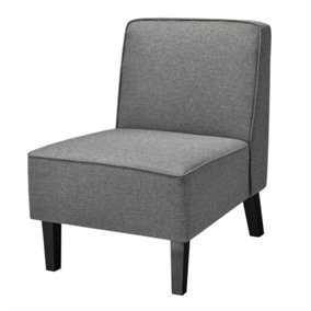 Costway Accent Linen Fabric Chair Armless Upholstered Single Sofa