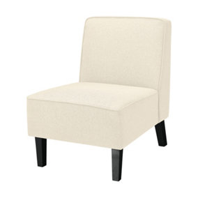 Costway Accent Linen Fabric Chair Armless Upholstered Single Sofa