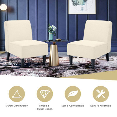 Armless accent chairs living room discount