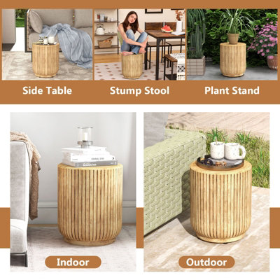 Wood stump deals end table