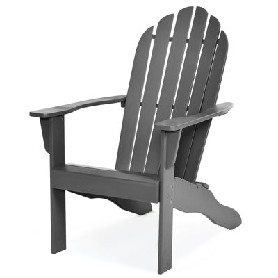 Costway Adirondack Chair Acacia Wood Adirondack Lounger Chair w/ Slatted Seating