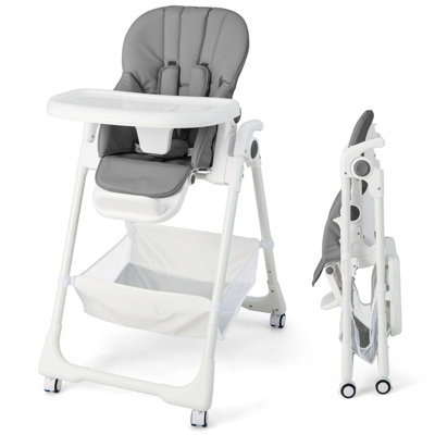 Costway Adjustable Baby High Chair Convertible Infant Dining Chair With ...