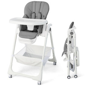 Costway Adjustable Baby High Chair Convertible Infant Dining Chair With 5-point Harness