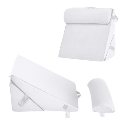 Costway Adjustable Bed Rest Pillow Back Support Wedge Pillow w/ Detachable Headrest Memory Foam Fill Soft Washable Cover