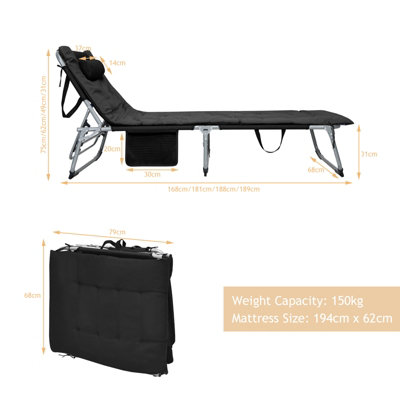 Costway Adjustable Chaise Lounger Deck Lounge Chair W/ Soft Mattress & Removable Pillow